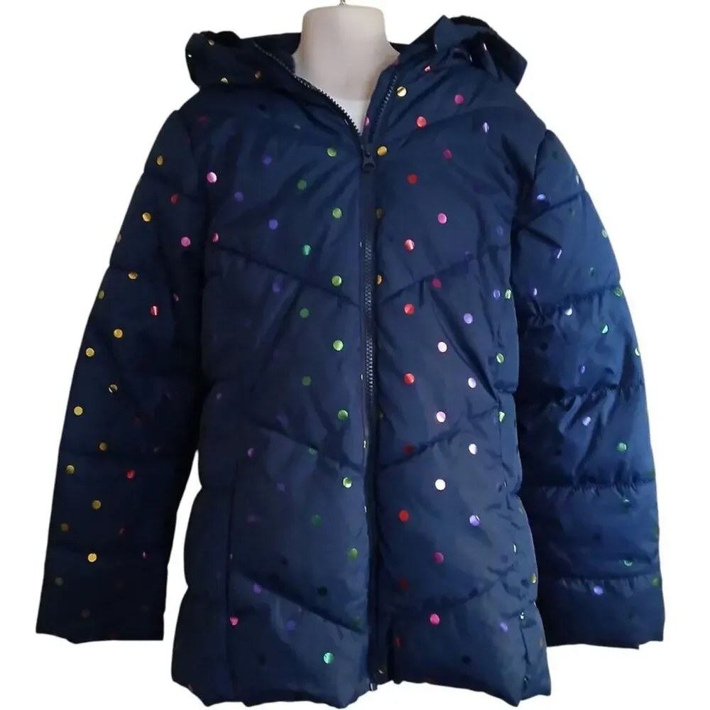 Girls Swisstech Blue Puffer Jacket Hooded Long Sleeve Size L (10-12)